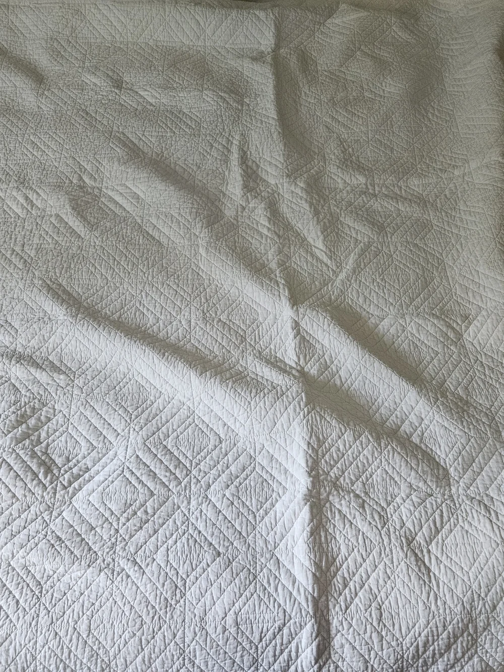 Bar III White Quilted Geometric King Bedspread